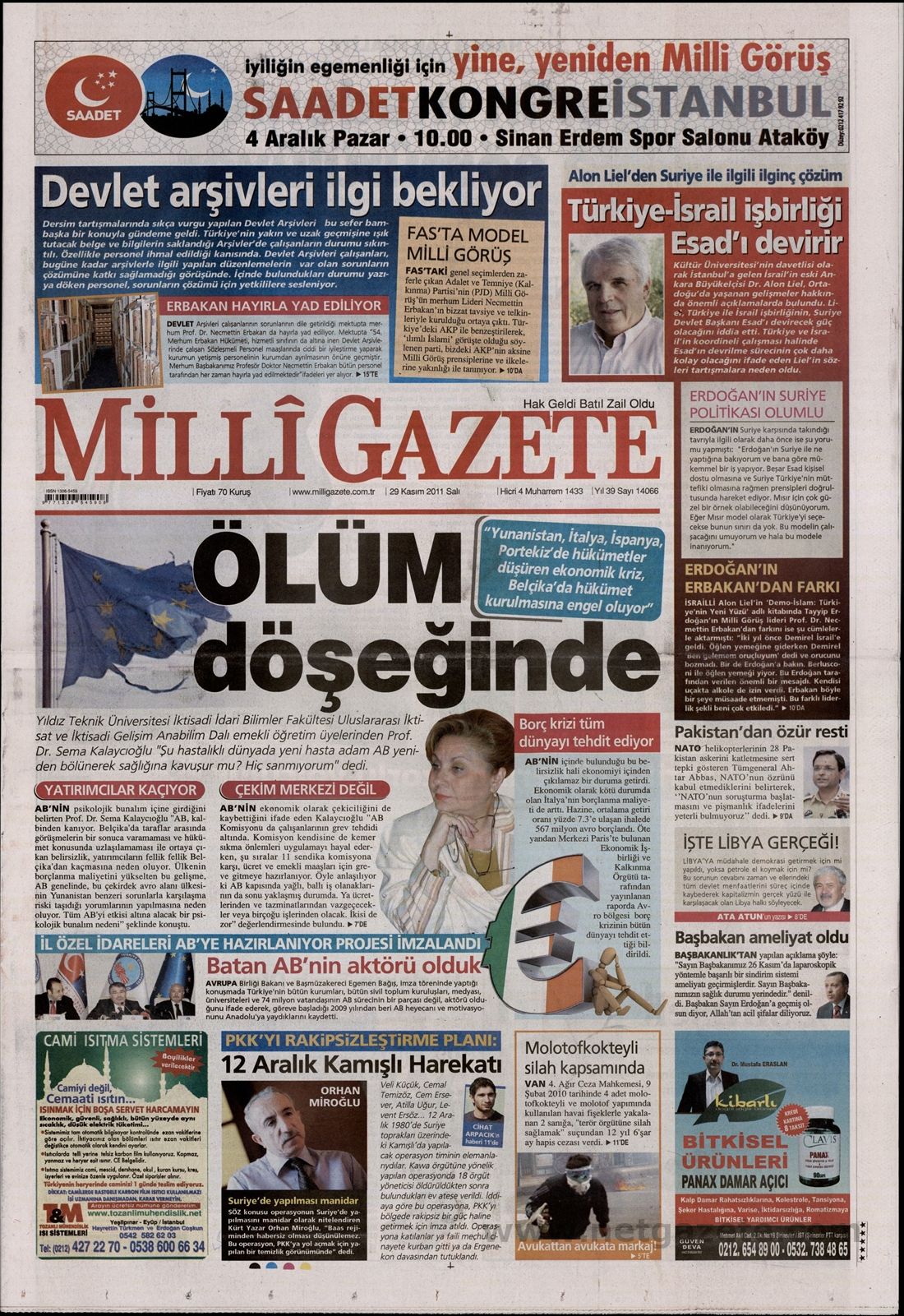 29 KASIM GAZETE MANŞETLERİ 11