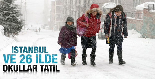 İstanbul ve 26 ilde kar tatili