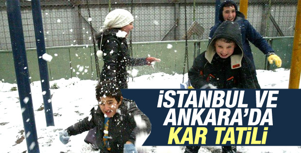 İstanbul ve Ankara'da kar tatili