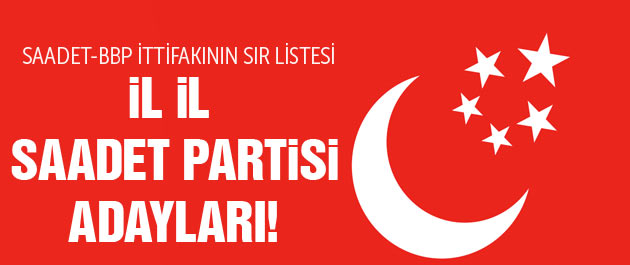 Saadet Partisi milletvekili adayları listesi 2015
