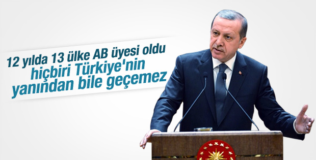 Erdoğan: AB'ye alınan 13 üye Türkiye ile kıyaslanamaz