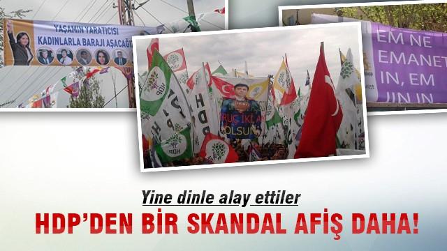 HDP'lilerden skandal pankart! Bu kez oruçla alay ettiler!