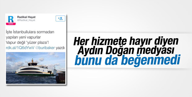 Doğan Medya İstanbul'un yeni vapurlarını beğenmedi