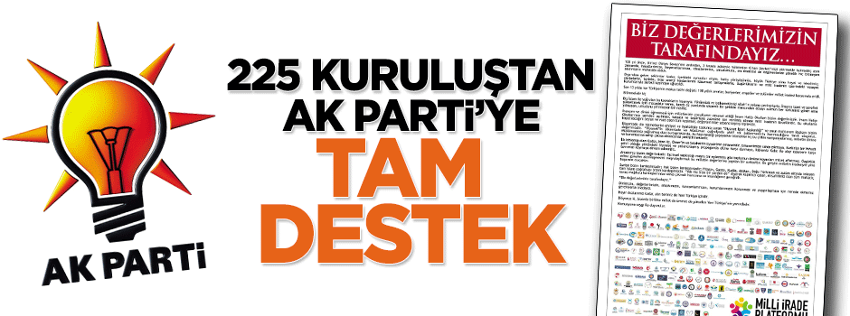 225 STK AK Parti'ye tam destek verdi