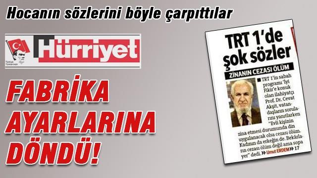 Hürriyet "zina"dan şoke oldu!