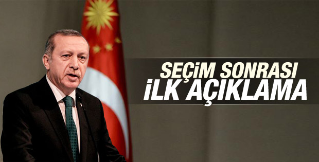 Cumhurbaşkanı Erdoğan'dan seçim sonrası ilk açıklama