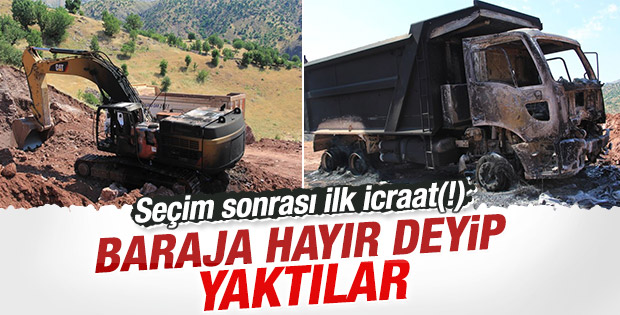 PKK Adıyaman'da iş makineleri yaktı