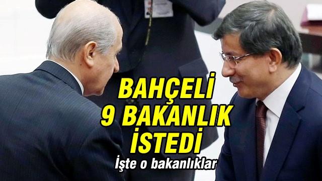 MHP, AK Parti'den 9 Bakanlık istedi