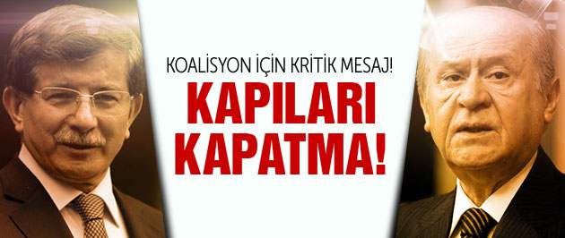 Davutoğlu'ndan MHP'ye koalisyon mesajı!