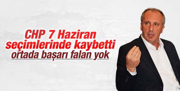 Muharrem İnce: CHP 7 Haziran seçimlerinde başarısız oldu