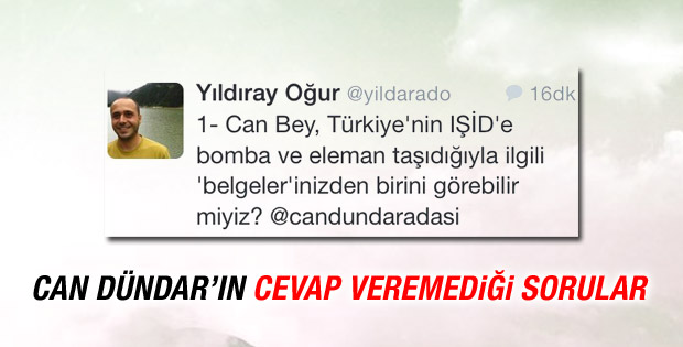 Can Dündar'ın IŞİD tweetine Yıldıray Oğur'dan zor sorular