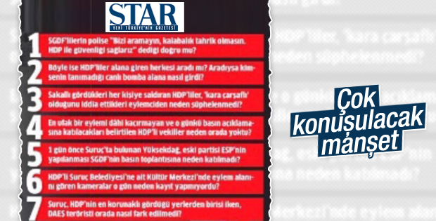 Günün manşeti Star gazetesinden