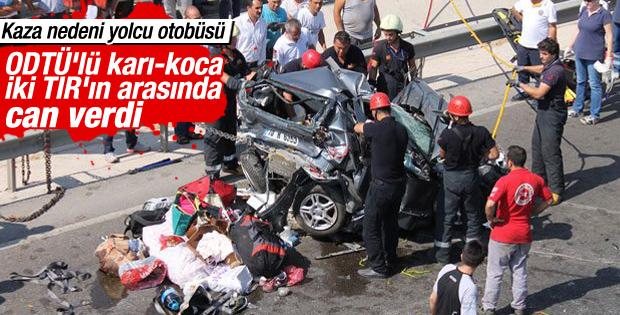 ODTÜ’lü çift iki TIR arasında can verdi