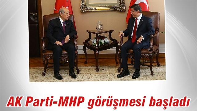 Başbakan Davutoğlu ile Bahçeli görüşüyor