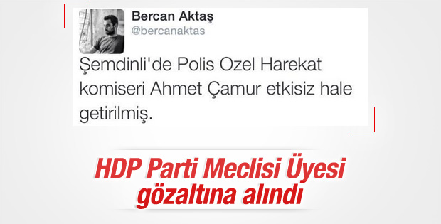 HDP'li Bercan Aktaş gözaltına alındı