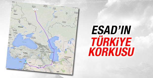 Esed'in uçağı Türkiye'yi pas geçti
