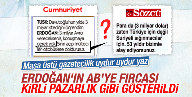 Cumhuriyet ve Sözcü'nün 'kirli pazarlık' manşetleri