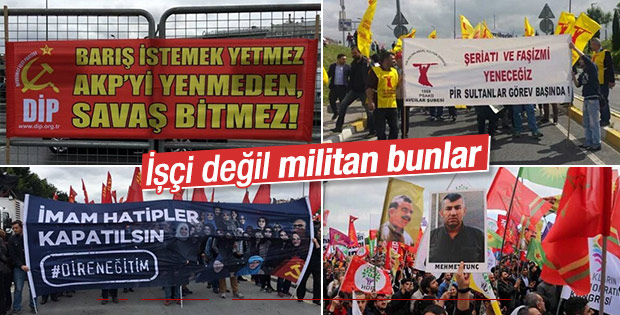 1 Mayıs eylemlerinde dikkat çeken nefret pankartları