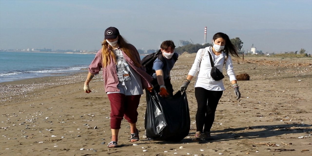 Mersin'de deniz kaplumbağalarının yuvalama alanı temizlendi