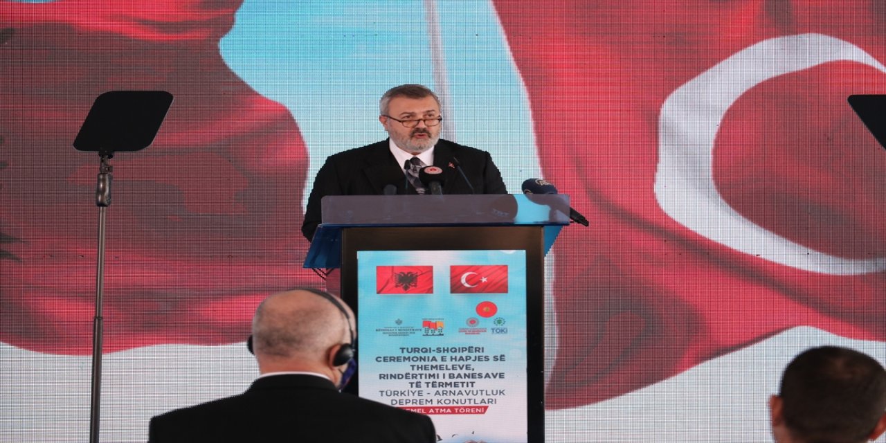 Arnavutluk'ta TOKİ tarafından inşa edilecek deprem konutlarının temeli atıldı
