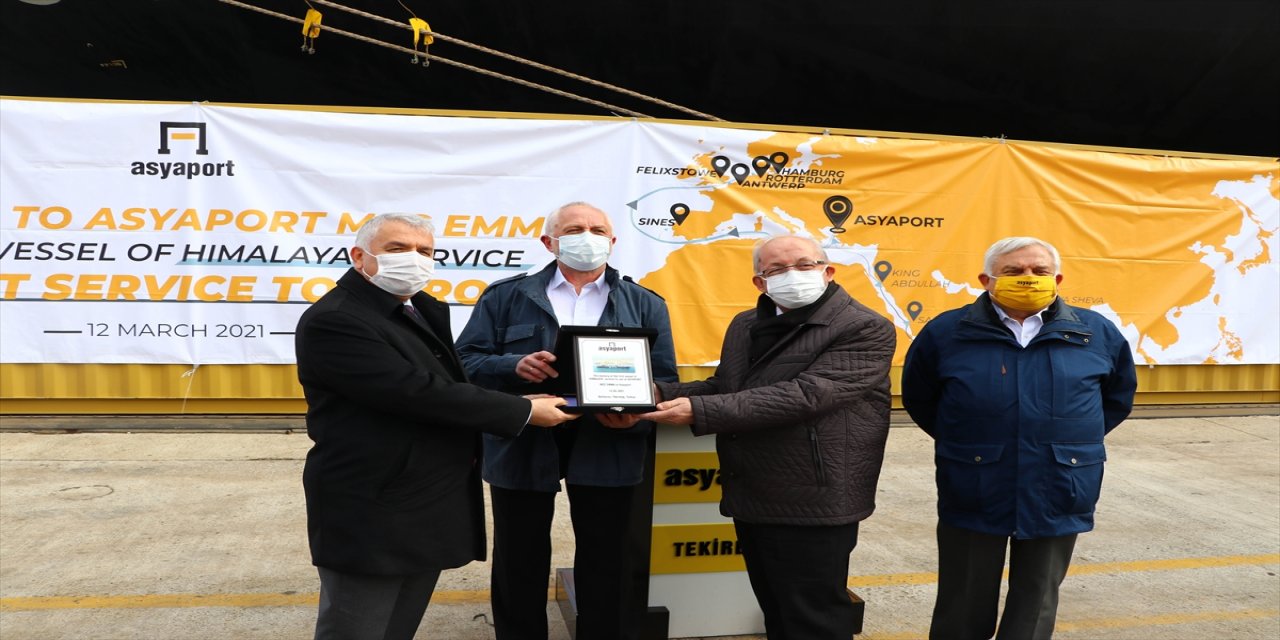 Hindistan-Avrupa servisinin ilk gemisi "MSC EMMA" Tekirdağ'daki Asyaport Limanı'na geldi