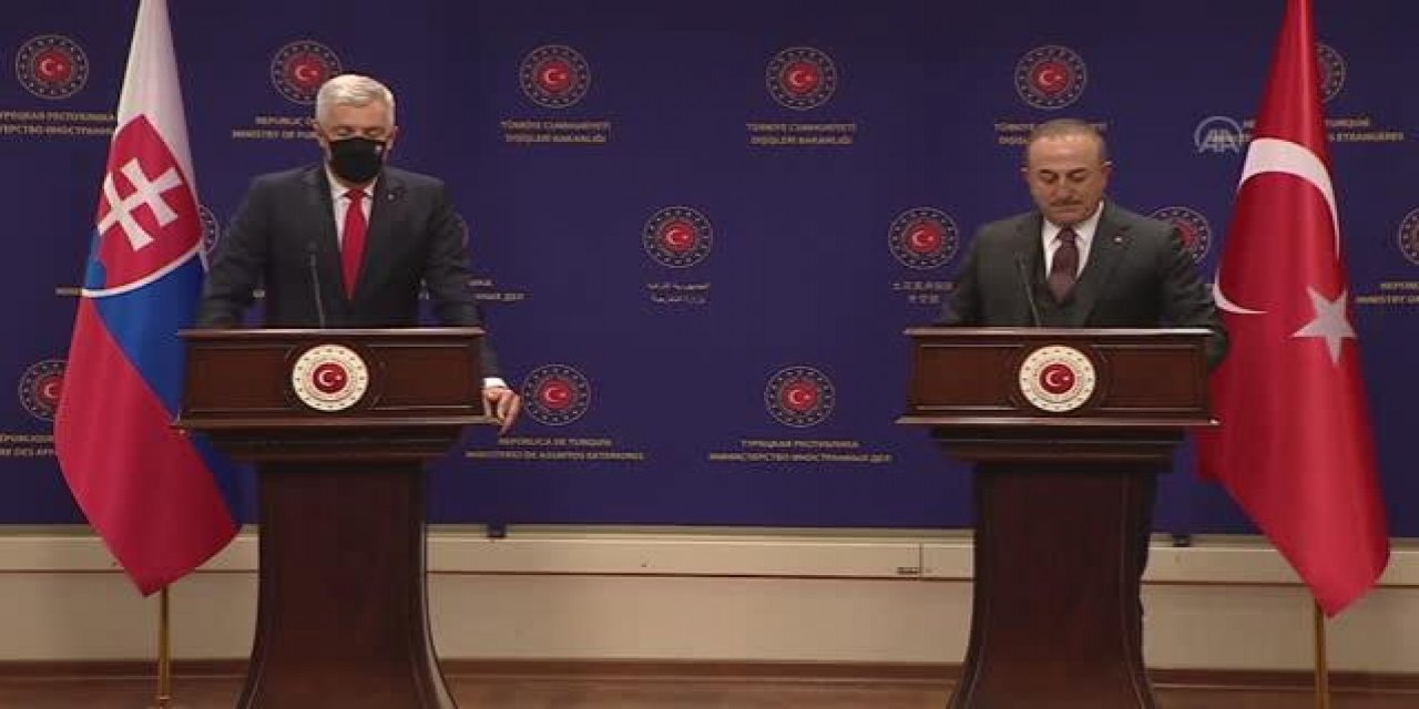 Dışişleri Bakanı Çavuşoğlu, Slovak mevkidaşı Korcok'la ortak basın toplantısında konuştu