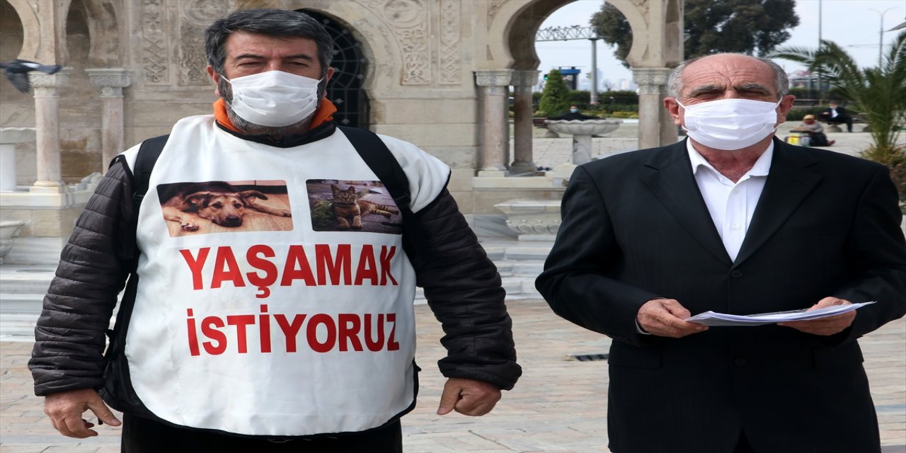 Hayvan haklarına dikkat çekmek için Mersin'den İzmir'e yürüdü