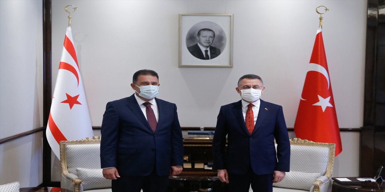 KKTC Başbakanı Saner, Cumhurbaşkanı Yardımcısı Oktay ile ortak basın toplantısında konuştu