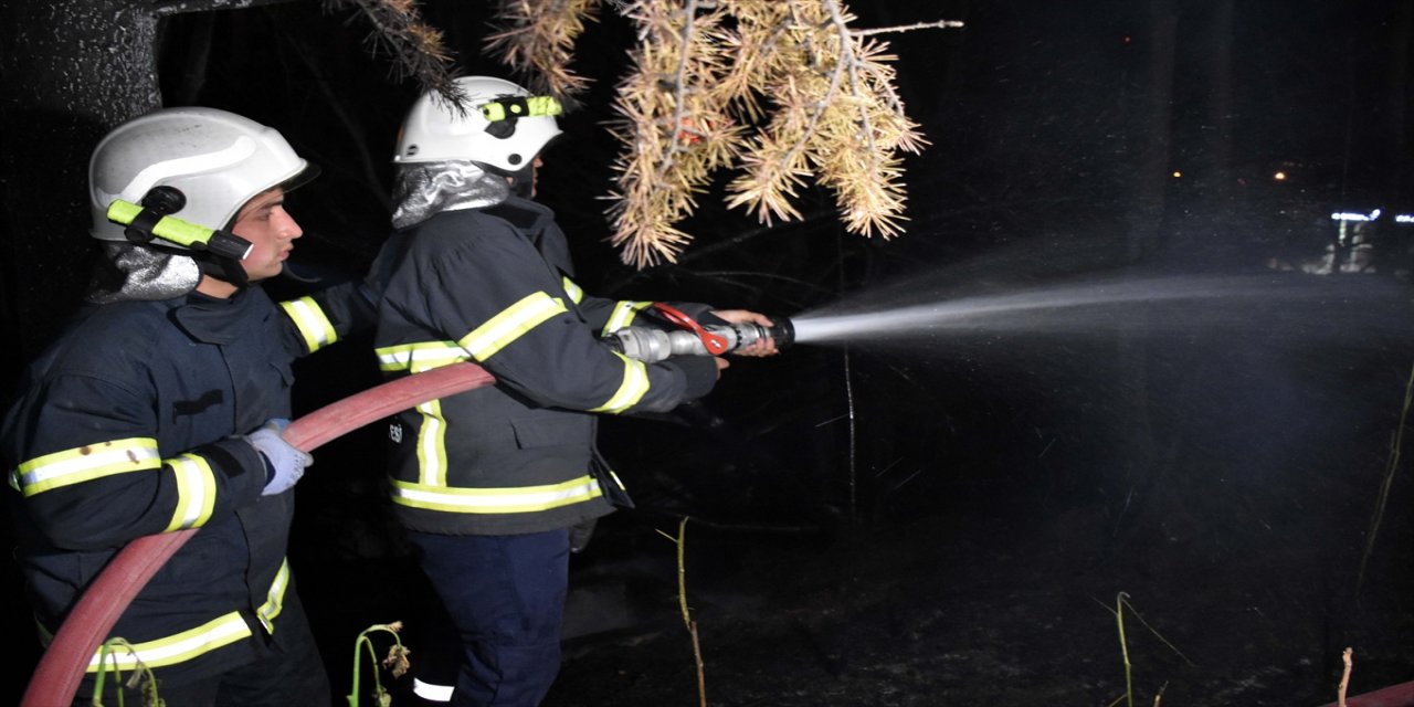 Kırıkkale İl Özel İdarenin bahçesinde çıkan yangın söndürüldü
