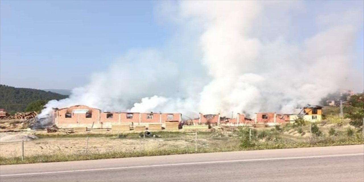 Sinop'ta kereste fabrikası yangında kullanılamaz hale geldi