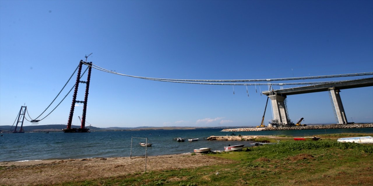 "1915 Çanakkale Köprüsü"nün tabliye montaj çalışmaları devam ediyor