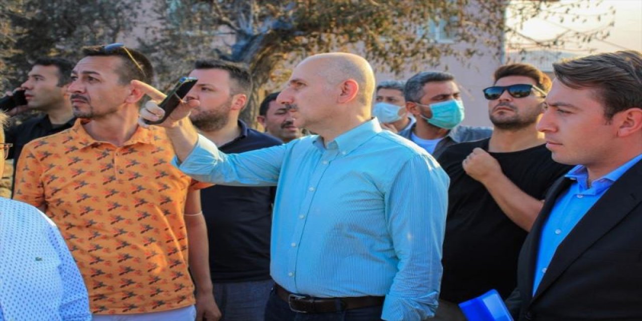 Ulaştırma ve Altyapı Bakanı Adil Karaismailoğlu, Akseki'de yanan alanları inceledi
