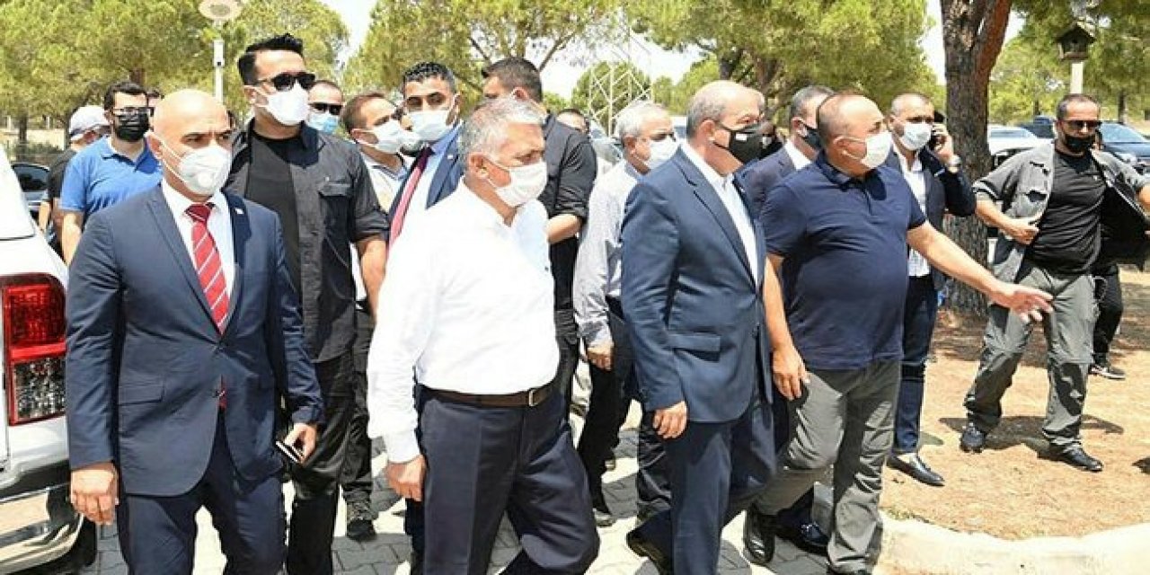 KKTC Cumhurbaşkanı Tatar, Manavgat'taki yangın bölgesini ziyaret etti