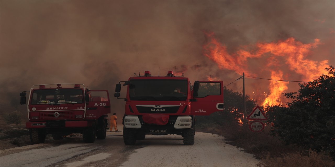 Hatay'da çıkan orman yangınına müdahale ediliyor
