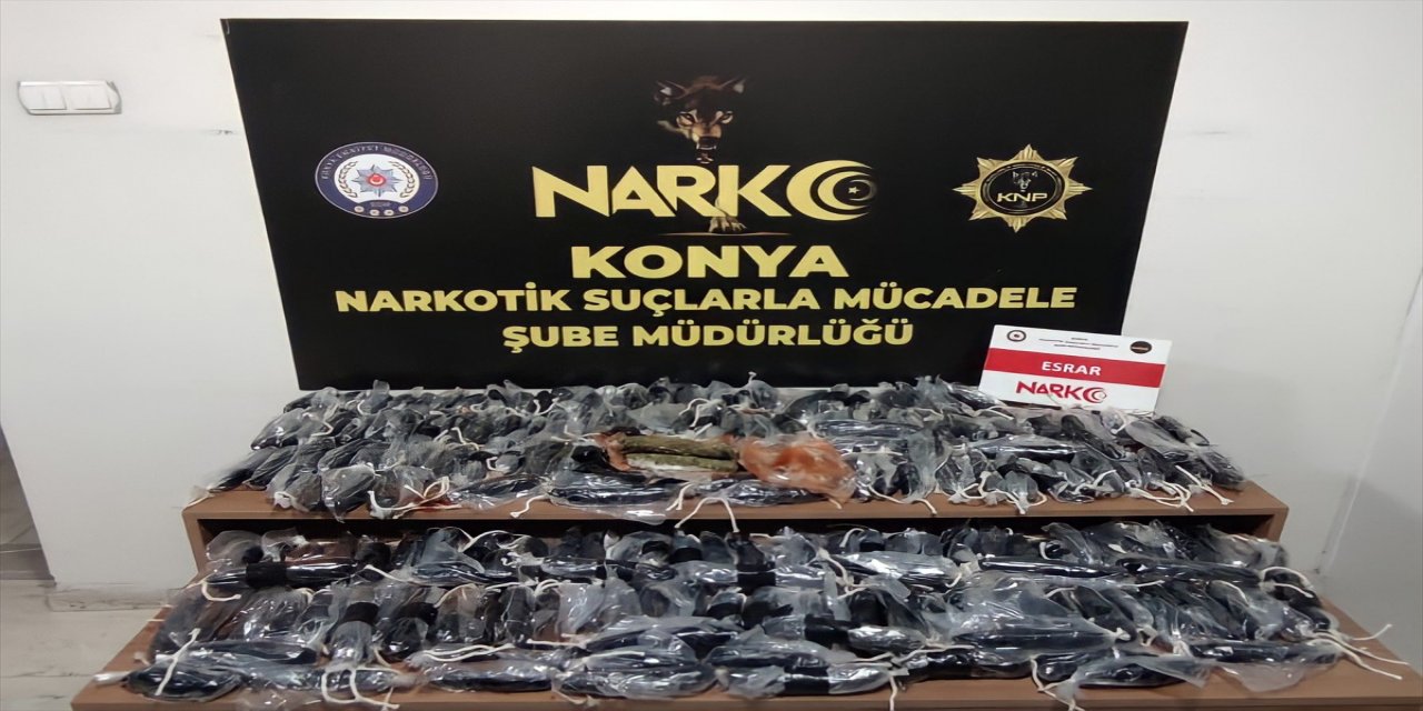 Konya'da otomobilin LPG tankına gizlenmiş 14,5 kilogram esrar ele geçirildi