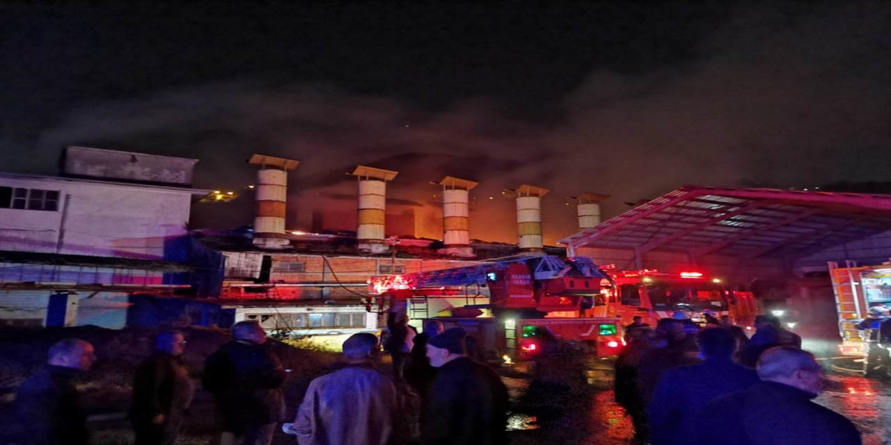 Trabzon'da çay fabrikasında yangın çıktı