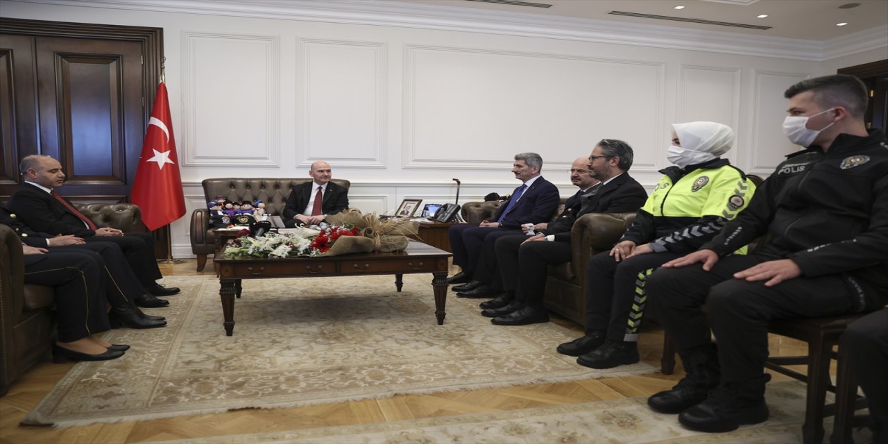 İçişleri Bakanı Soylu, Emniyet Genel Müdürü Aktaş ve beraberindeki heyeti kabulünde konuştu