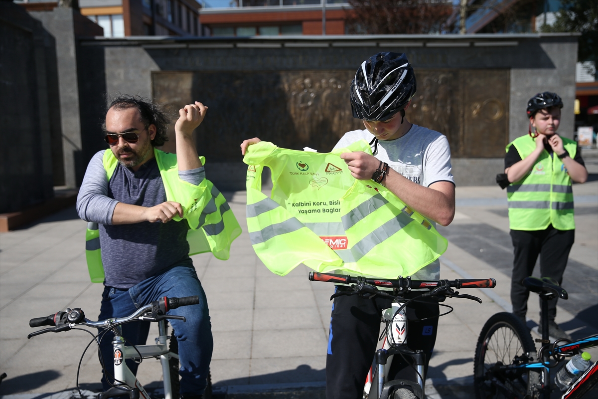 Düzce'de kalp sağlığına dikkati çekmek için pedal çevirdiler