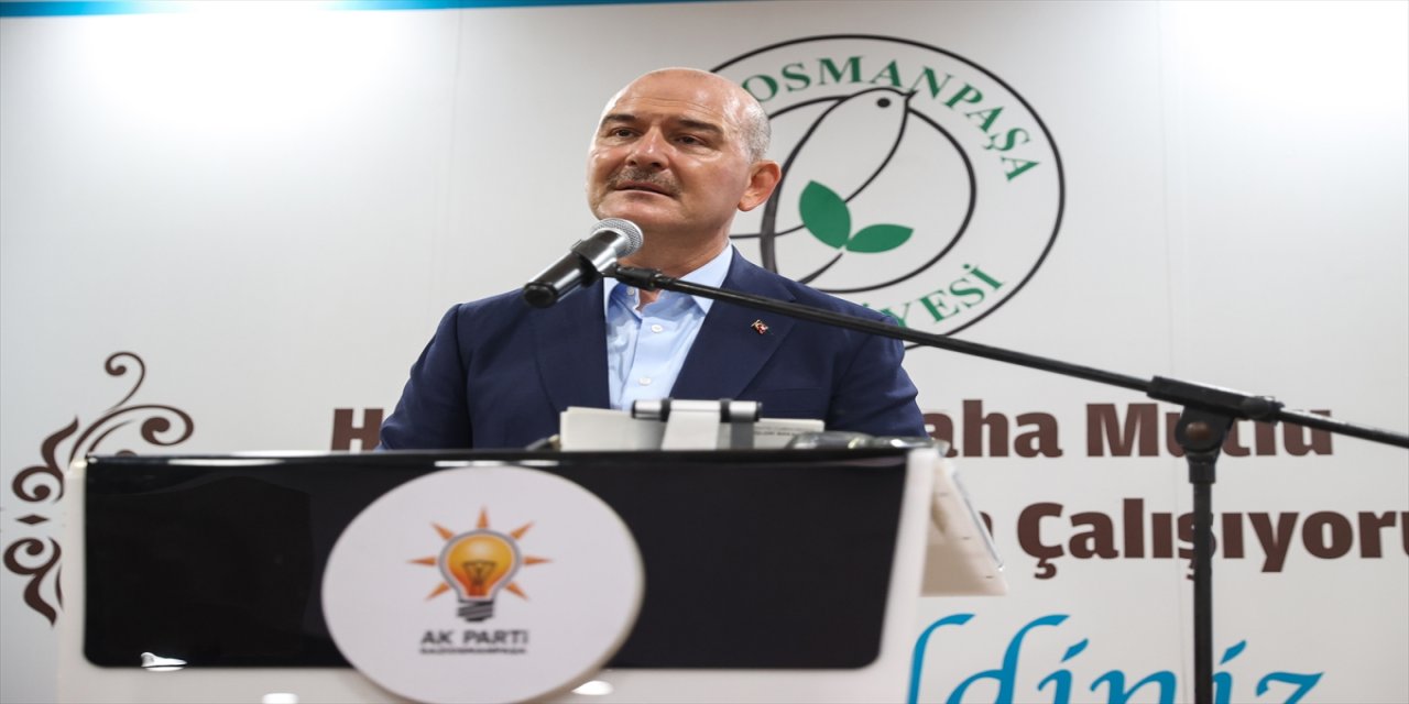 İçişleri Bakanı Soylu, partililerle bayramlaşma töreninde konuştu