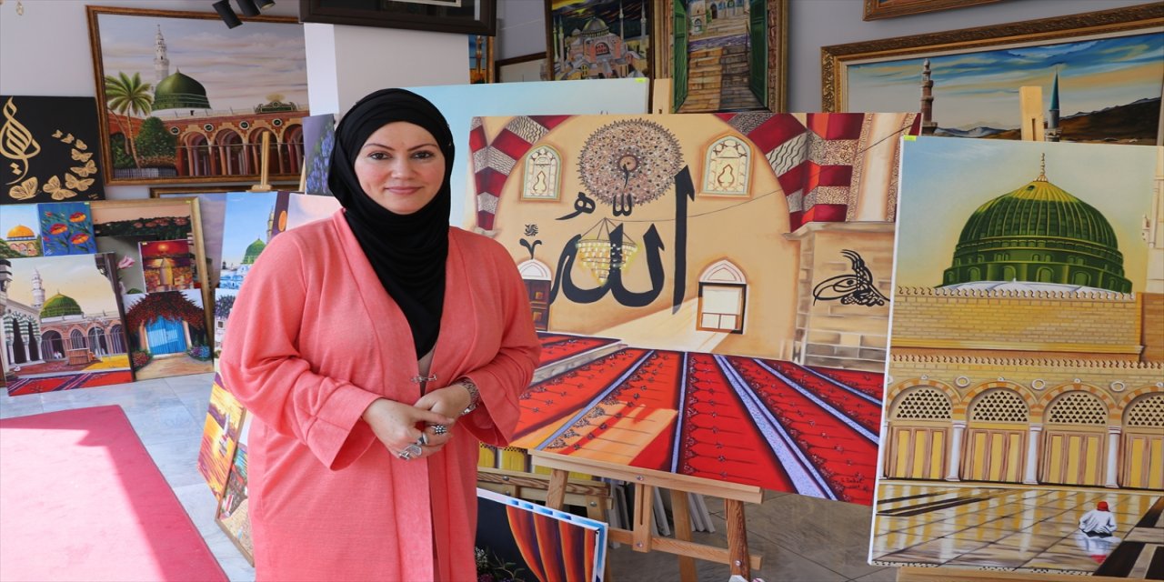 "ev hanımı ressam" sergi salonu açtı hayalini gerçekleştirdi.
