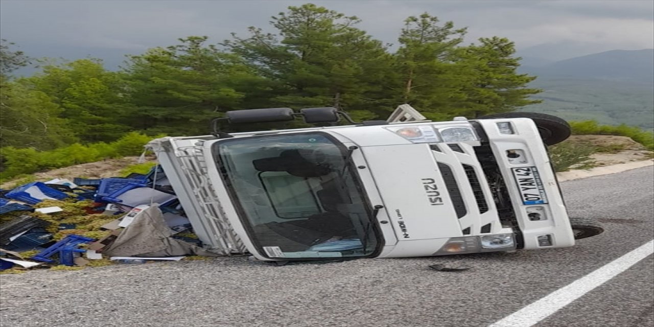 Muğla'da kamyonet devrildi sürücüsü yaralandı.