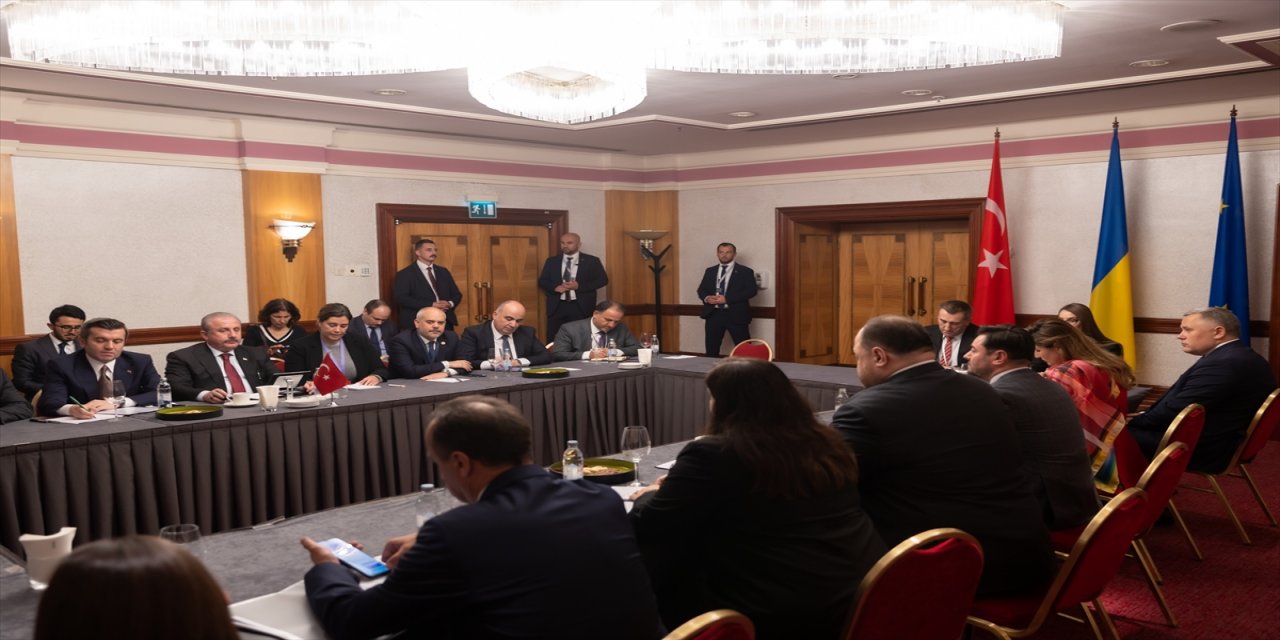 TBMM Başkanı Şentop, Ukraynalı mevkidaşı ile bir araya geldi.