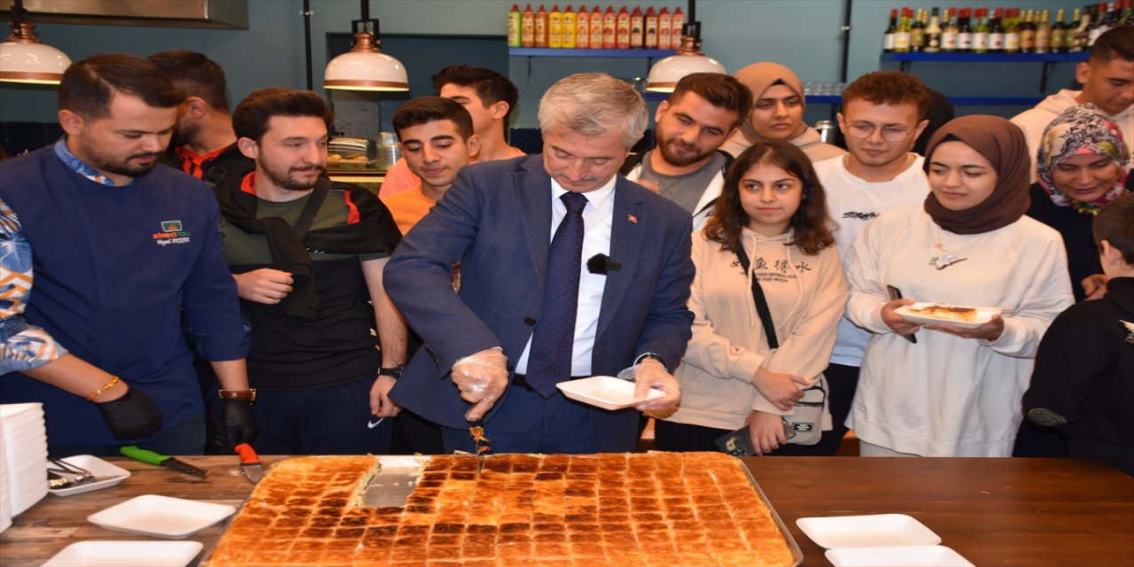 Gaziantep'te 11 metrelik katmer, 12 metrelik de peynir kebabı yapıldı