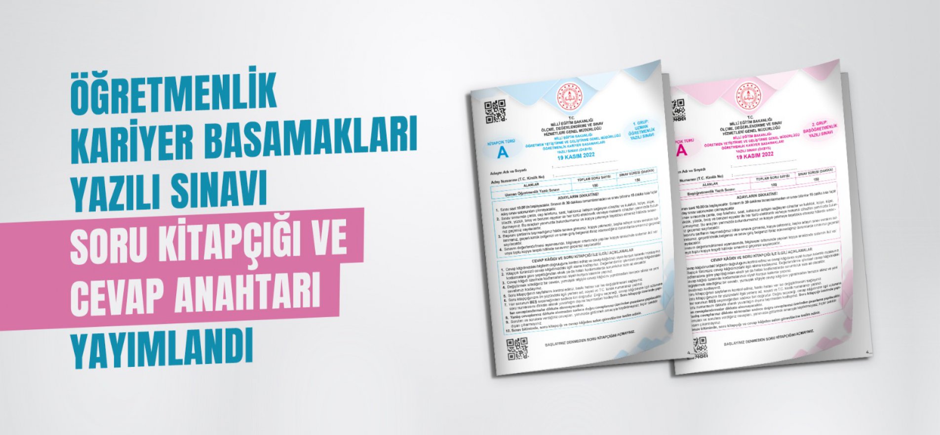 Öğretmenlik Kariyer Basamakları Yazılı Sınavı soru ve cevapları yayınlandı.