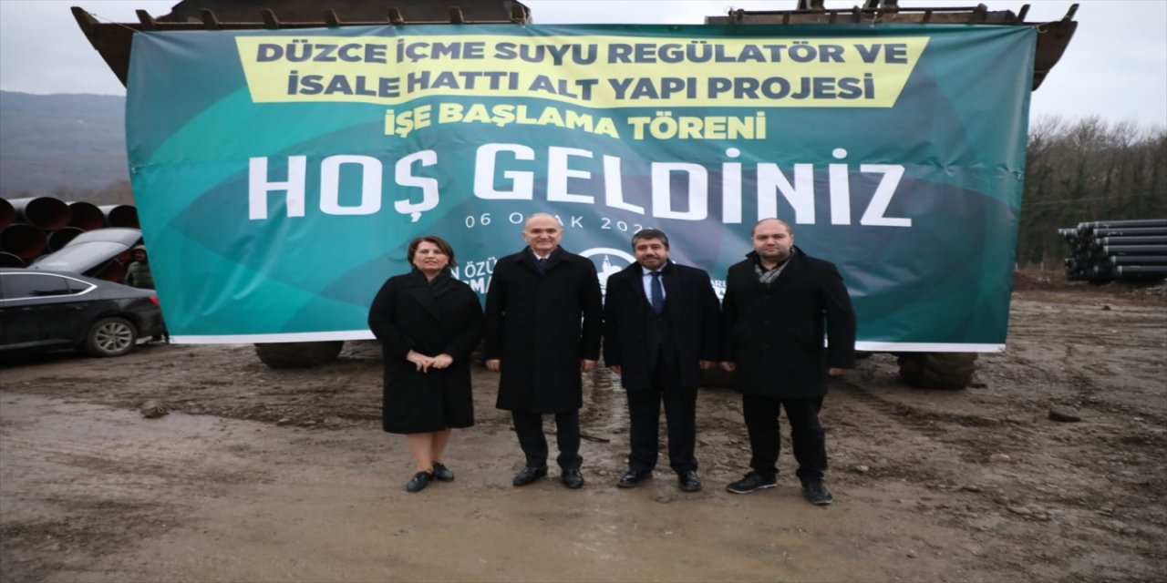 Düzce'de selin ardından zarar gören su hattı yenileniyor