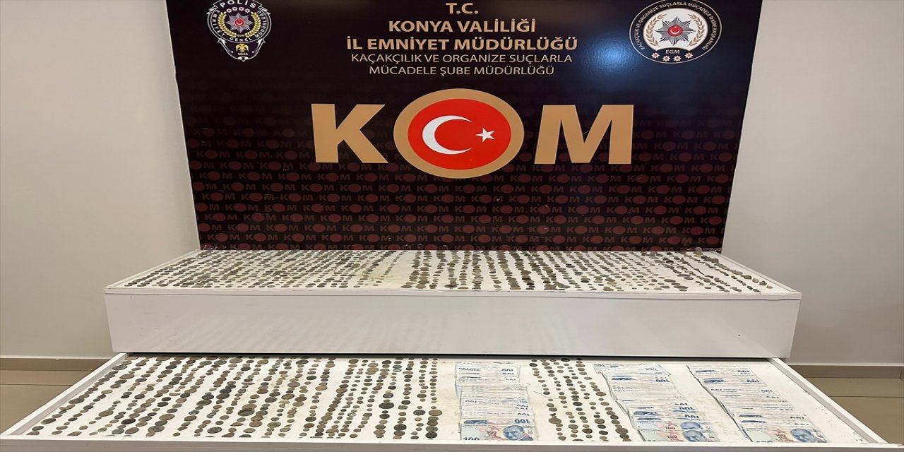 Konya'da tarihi eser kaçakçılığı operasyonunda 1460 sikke ele geçirildi