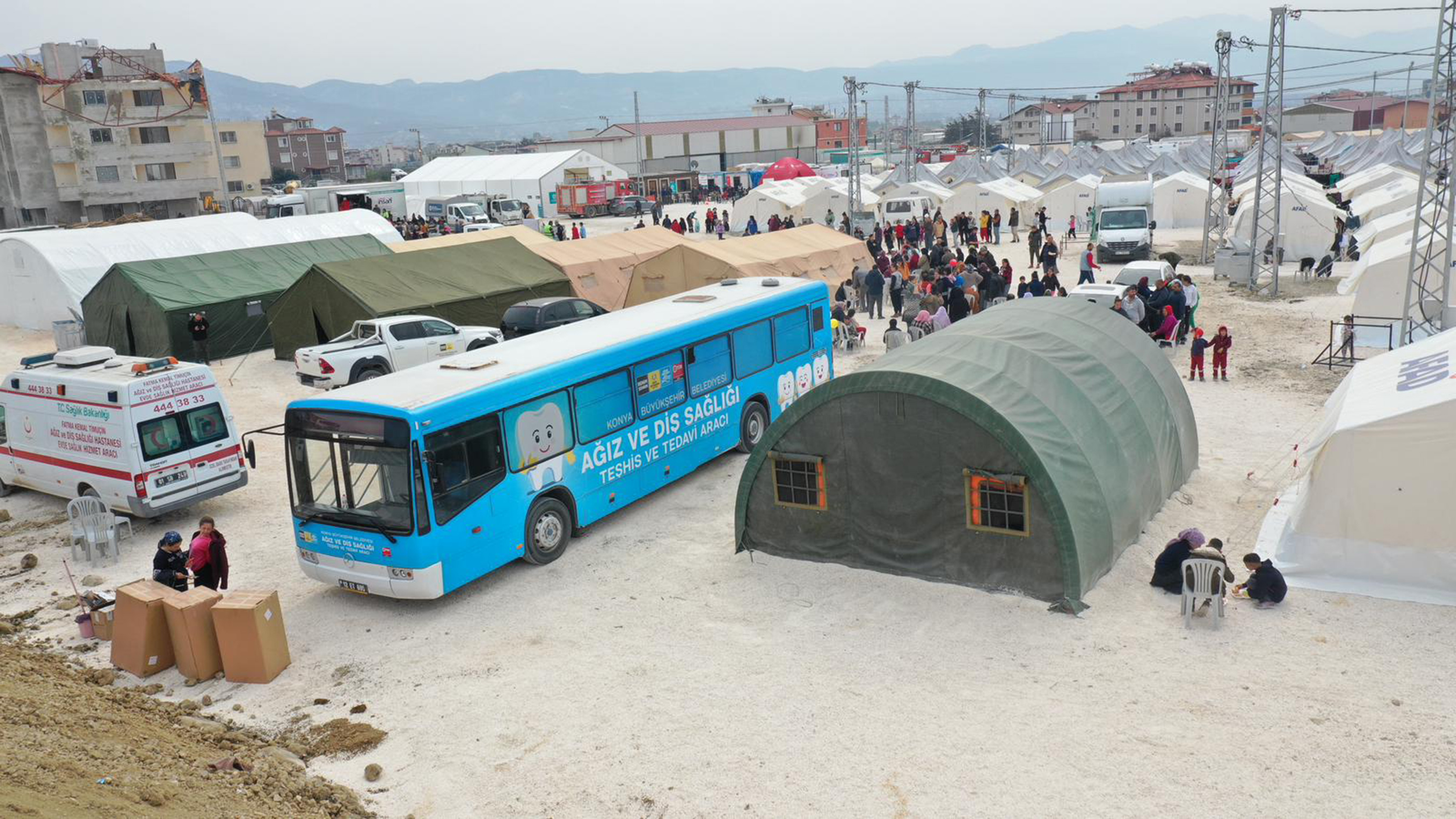 Konya Mobil Diş Aracı Hatay’da Hizmet Vermeye Başladı