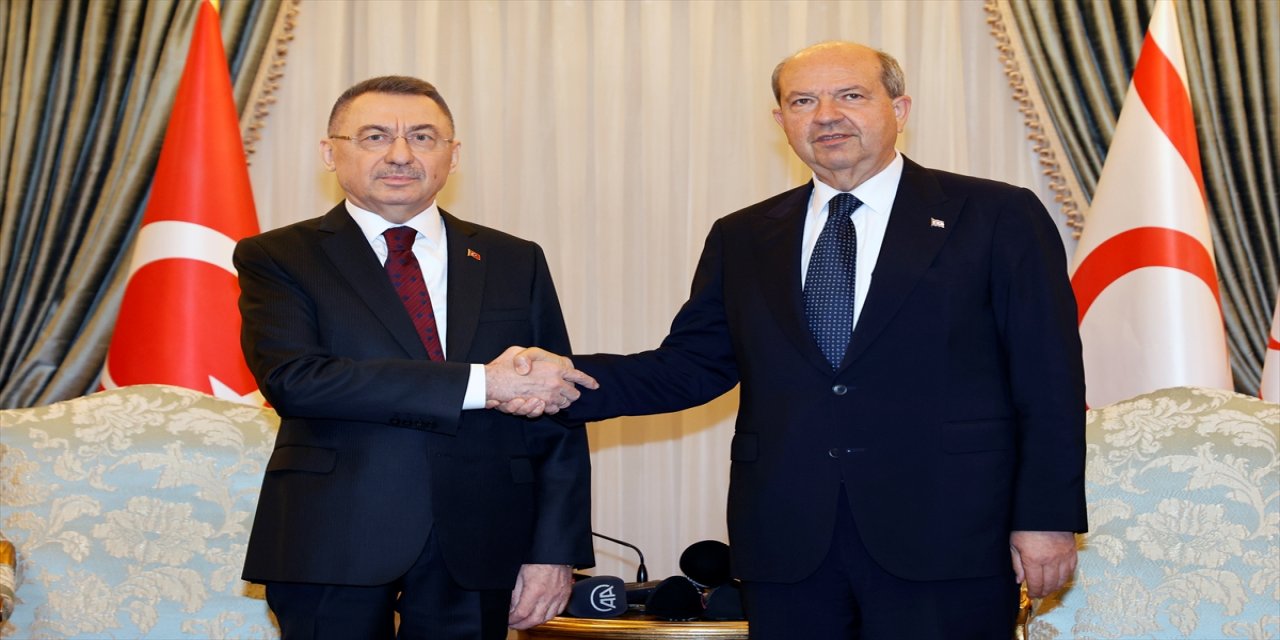Cumhurbaşkanı Yardımcısı Oktay, KKTC Cumhurbaşkanı Tatar'a yaptığı ziyarette konuştu: