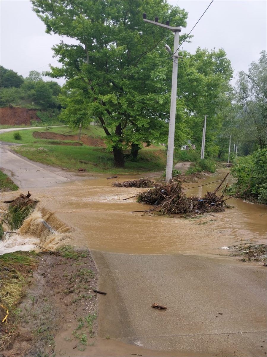 Düzce'de sağanak taşkına neden oldu