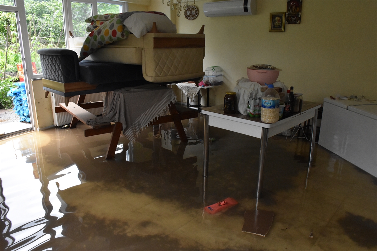 Ordu'nun iki ilçesinde sağanak dolayısıyla su baskını ve heyelan meydana geldi